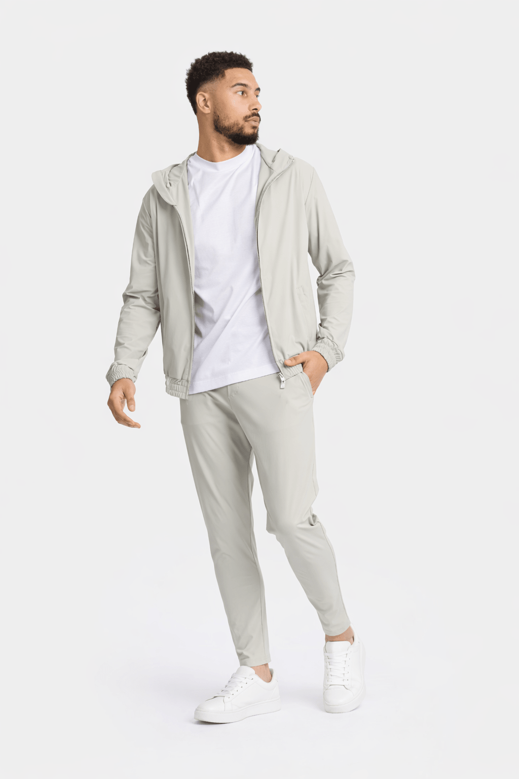 Cloud Grey Hooded Tech Suit